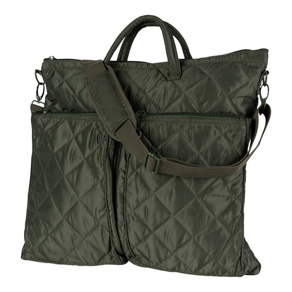 Military Style Pilots Helmet Bag Shoulder Cross Body Quilted Army Flight Tote