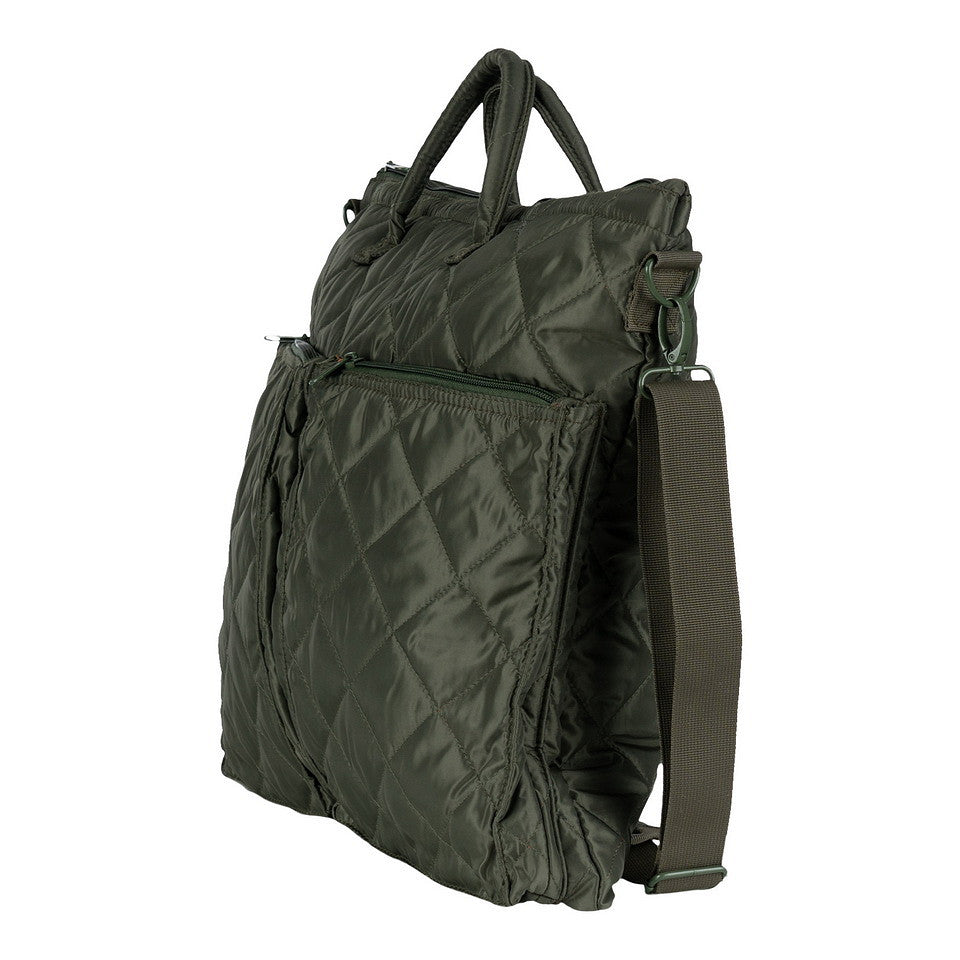 Military Style Pilots Helmet Bag Shoulder Cross Body Quilted Army Flight Tote