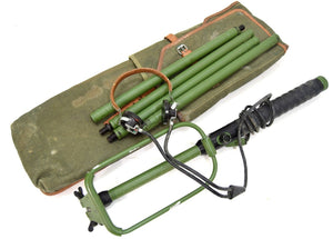 RARE Polish Army Metal / Mine Detector Set With Canvas Leather Pouch Detecting