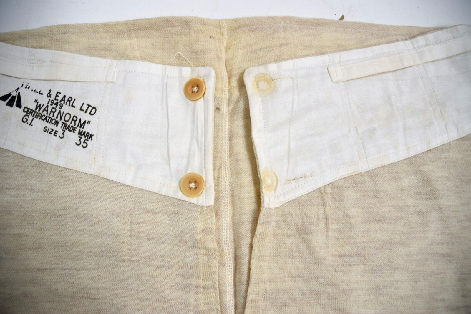 RARE Dated Original British Army 1949 Underwear Boxer Shorts Thermals WW2 1940's