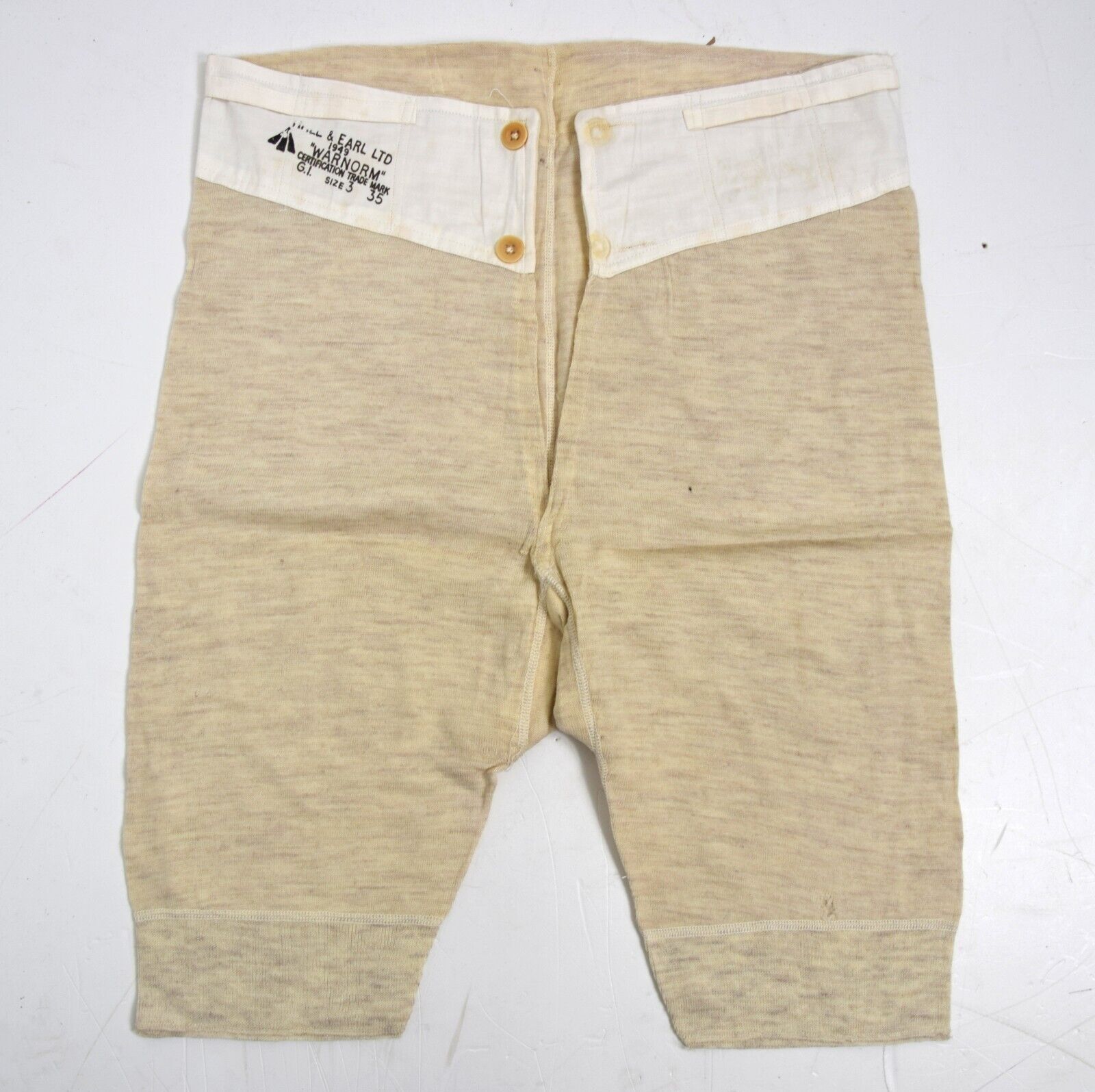 RARE Dated Original British Army 1949 Underwear Boxer Shorts Thermals WW2 1940's