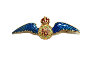Kings Crown Royal Air Force RAF Wings Badge Sweetheart Brooch Pin RARE Enamel