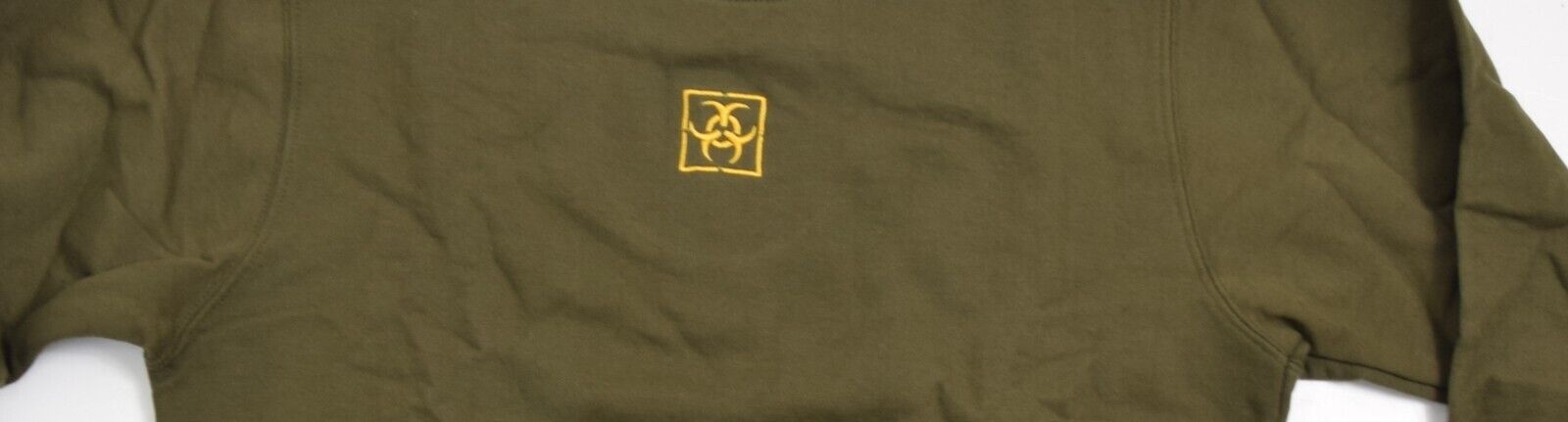 BIO HAZARD Unit Sweatshirt Army Military Olive Top Centre Logo BIOHAZARD Logo