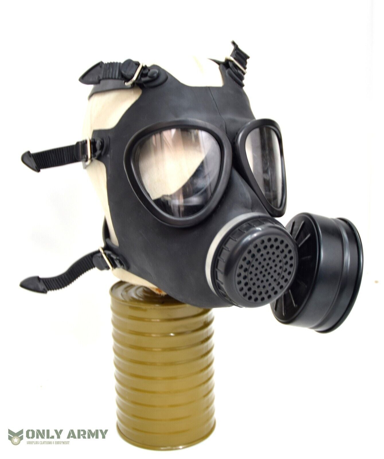 RARE Army Military Surplus Black Rubber Gas Mask 40MM Filter Protective British