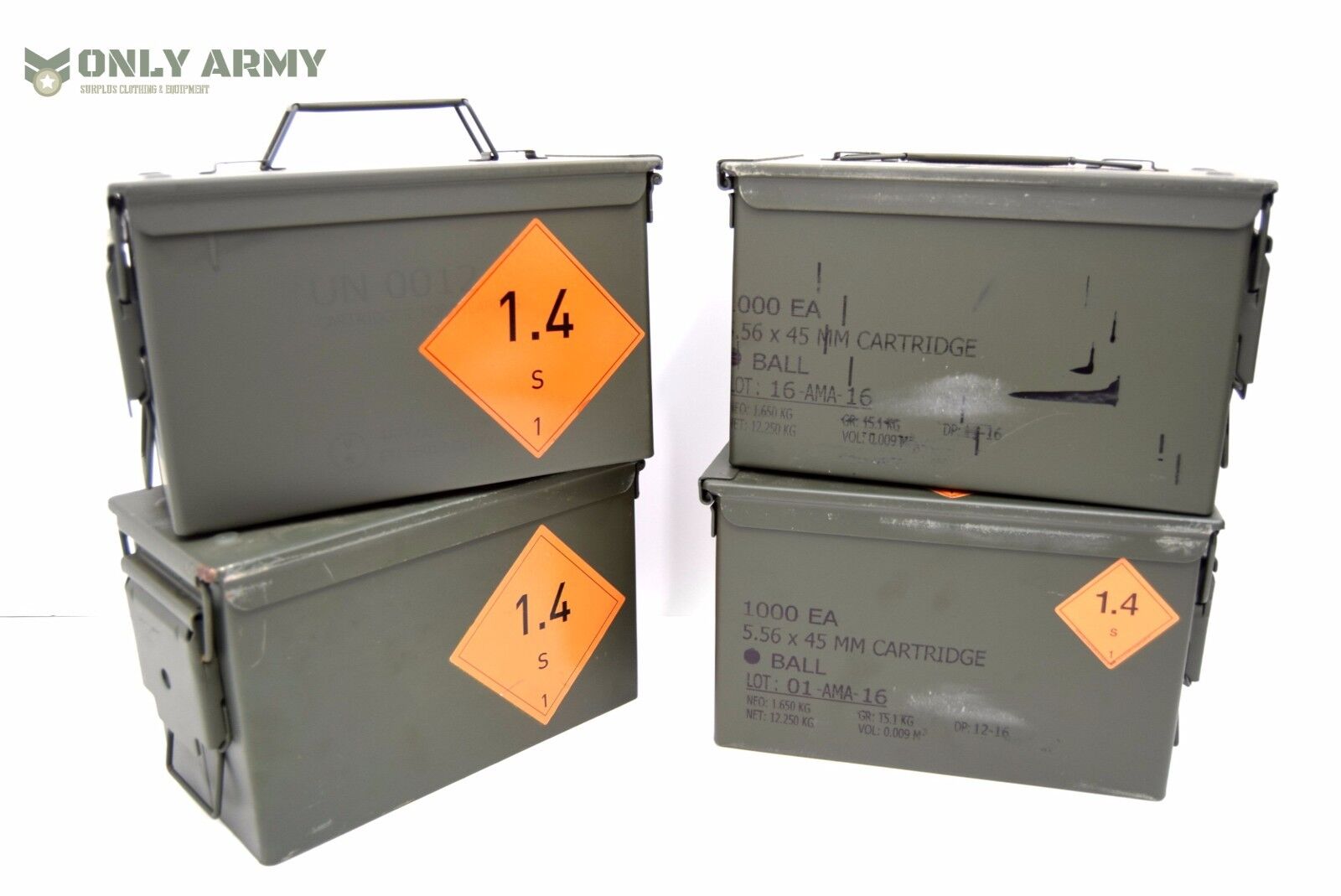 NEW British Army 50Cal Ammo Box Storage Ammunition Surplus Issue Tool Box Metal