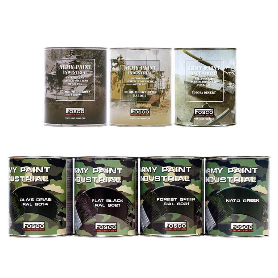 Army Brush On Paint 1L High Quality Matt Military Spec Model Vehicle Camo 1Litre