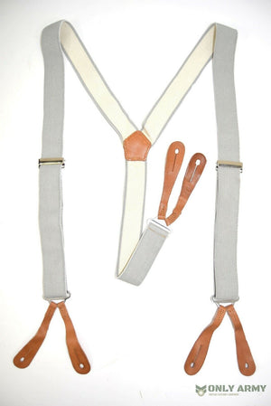 British Army Braces Elasticated Trouser Brace Button Leather 1940'S WW2 Dress