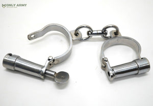 RARE Vintage Screw Key Handcuffs Cuffs Darby Cylinder Antique Refurb Condition