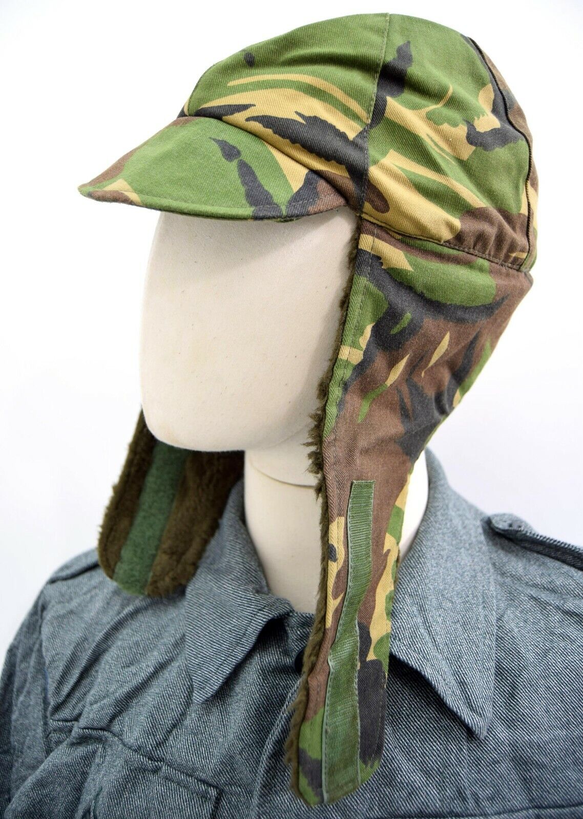 Dutch Army Cold Weather Hat Winter Trapper Hat Woodland Camo Military Surplus