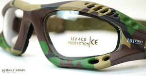 US Army Military Style Woodland Camo Tactical Goggles Eye Protection Glasses