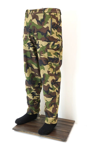 Woodland Tactical Softshell Waterproof Fleece Lined Army Combat Trousers Pants