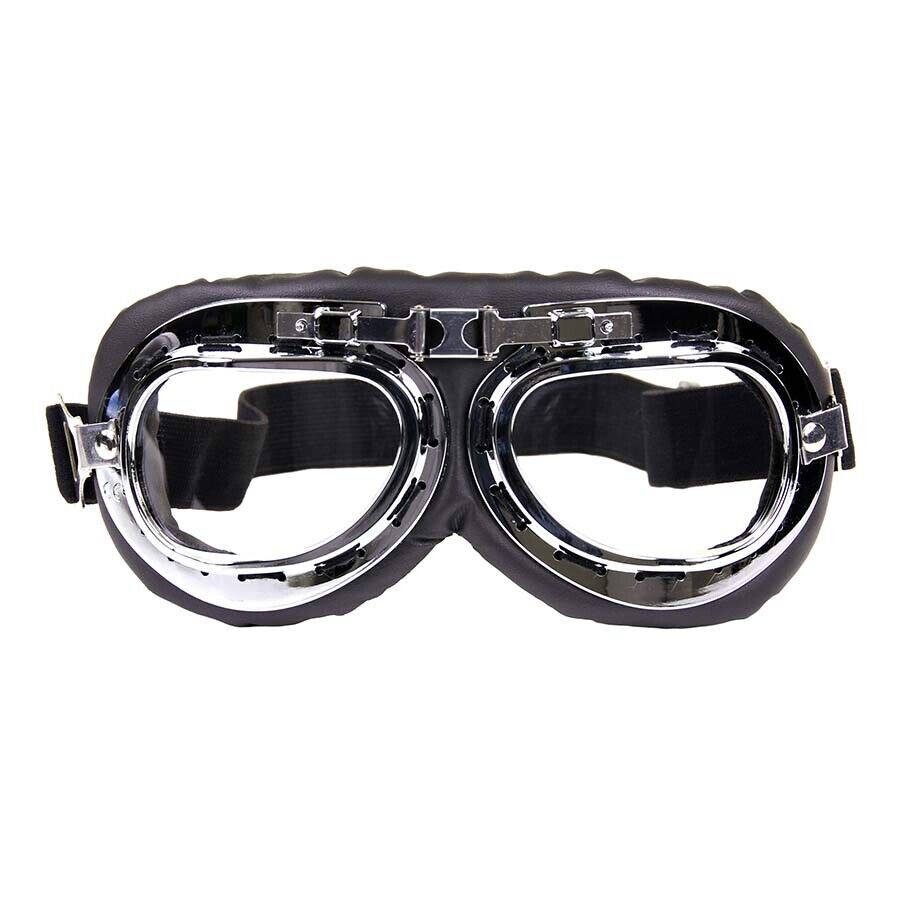 Repro British Military Flying Goggles WW2 RAF Pilot Chrome Biker Goggle Aviator