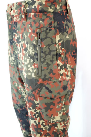 German FLECKTARN Softshell Waterproof Fleece Lined Combat Cargo Trousers Pants