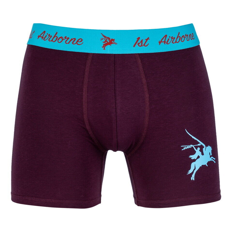 British Army Style 1st Airborne Boxer Shorts Para Pegasus Maroon Parachute