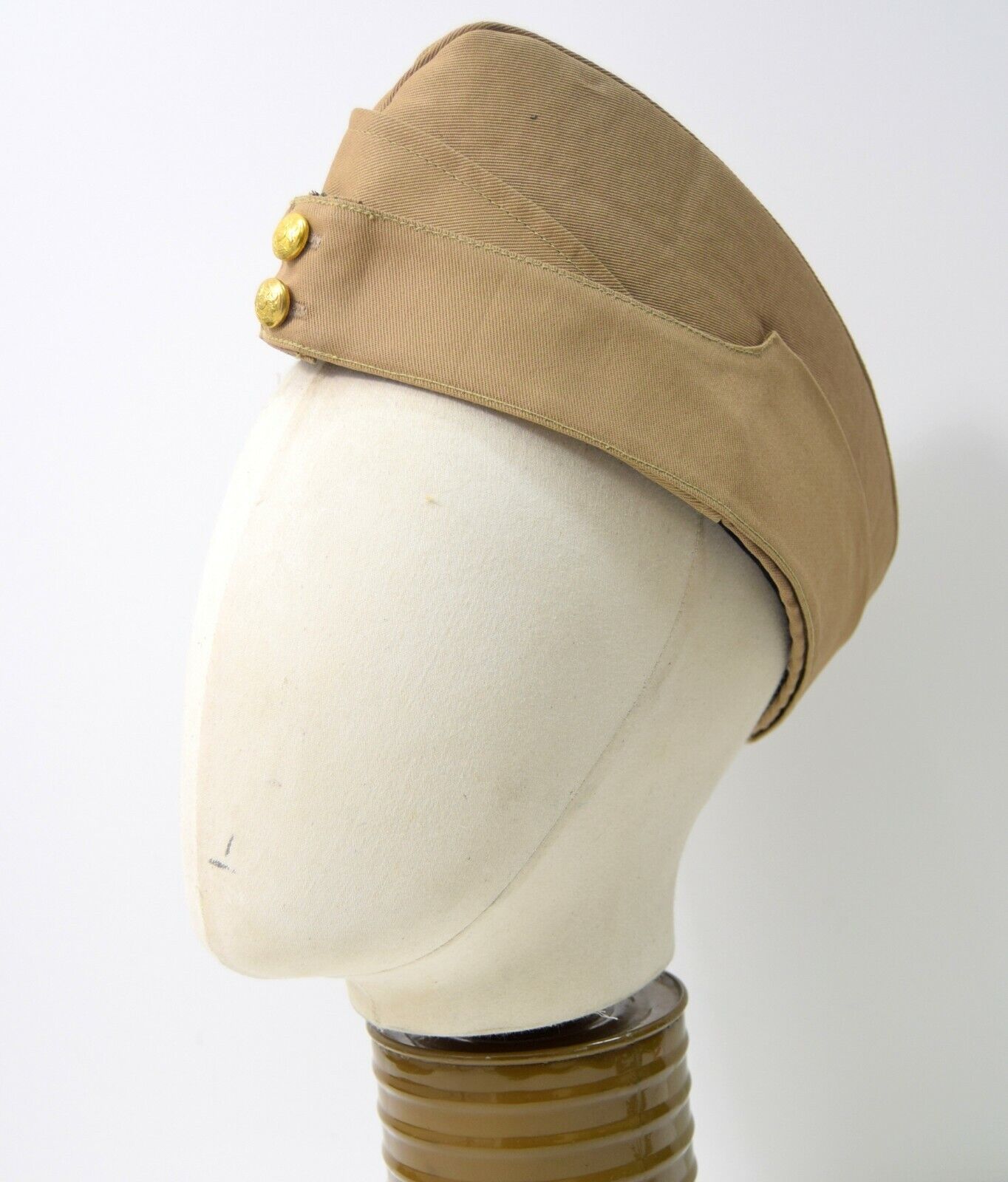 1940s WW2 Side Cap British / Canadian / US Army FS Field Service Khaki Beige Hat