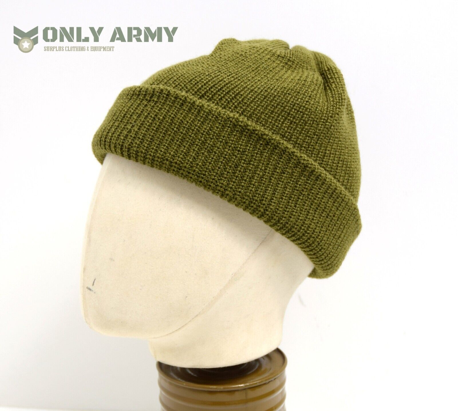 NEW Original US Army Watch Cap Winter Hat Jeep Cap 1942 Olive Khaki Wool Beanie