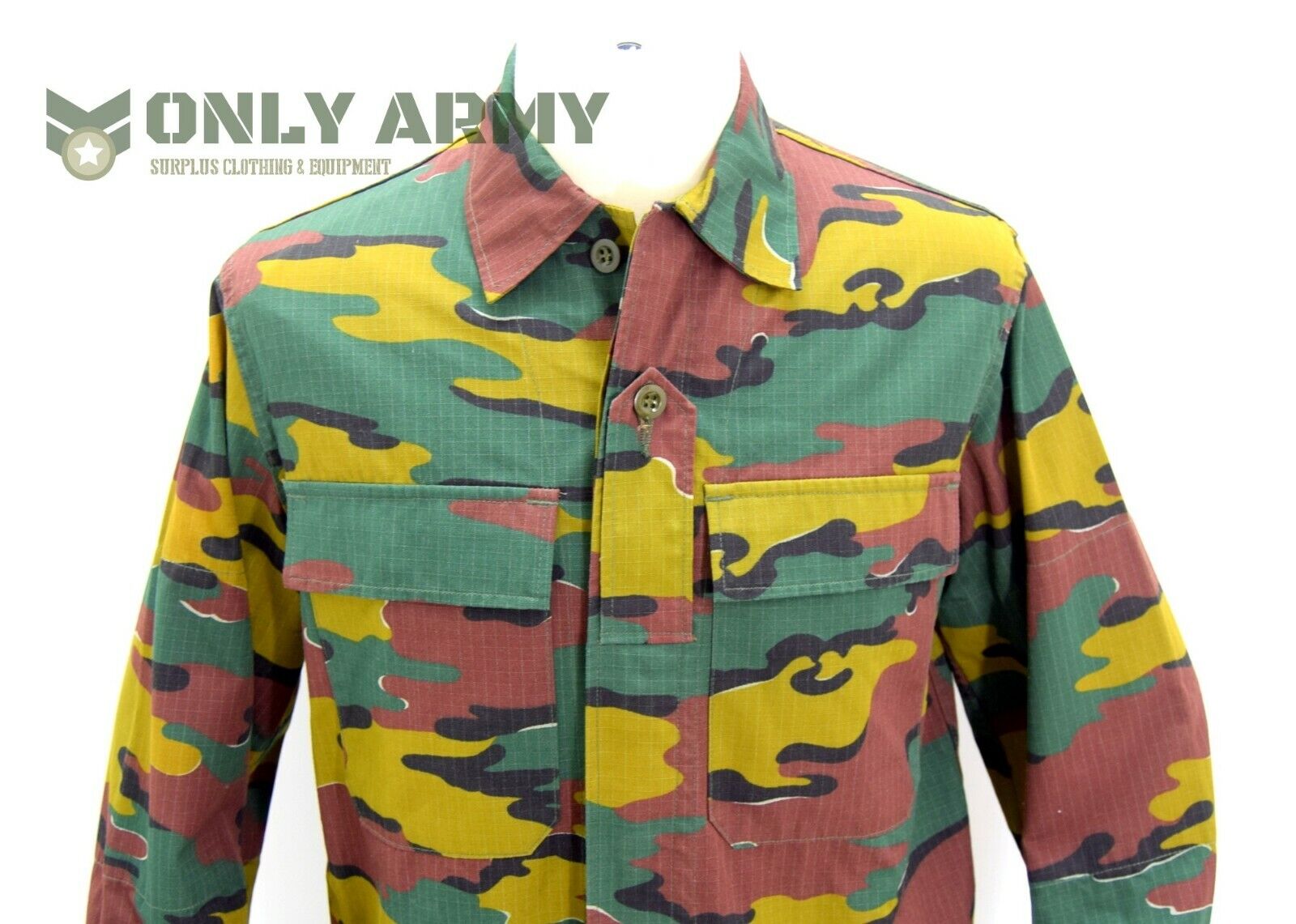 Belgian Army Field Jacket / Shirt Lightweight Combat Top BDU Jigsaw Camo Ripstop