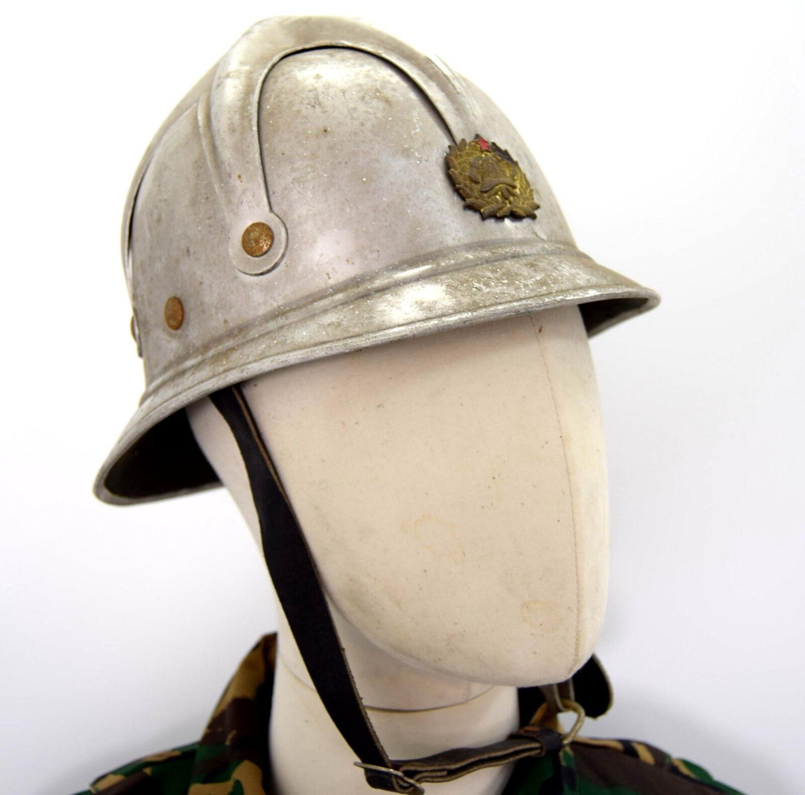 Serbian / Yugoslavian Fire Service Helmet Aluminium Fire Fighter Military Helmet