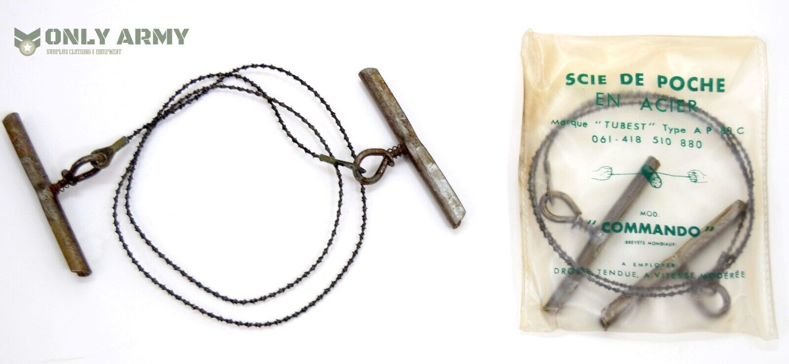 Original French Army NATO Issue Hand Saw Wire Saw Commando Wood Branch Military
