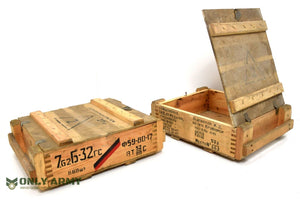 Czech Army Wooden Ammo Box Storage Chest Crate Wood Box Trunk Military Transport