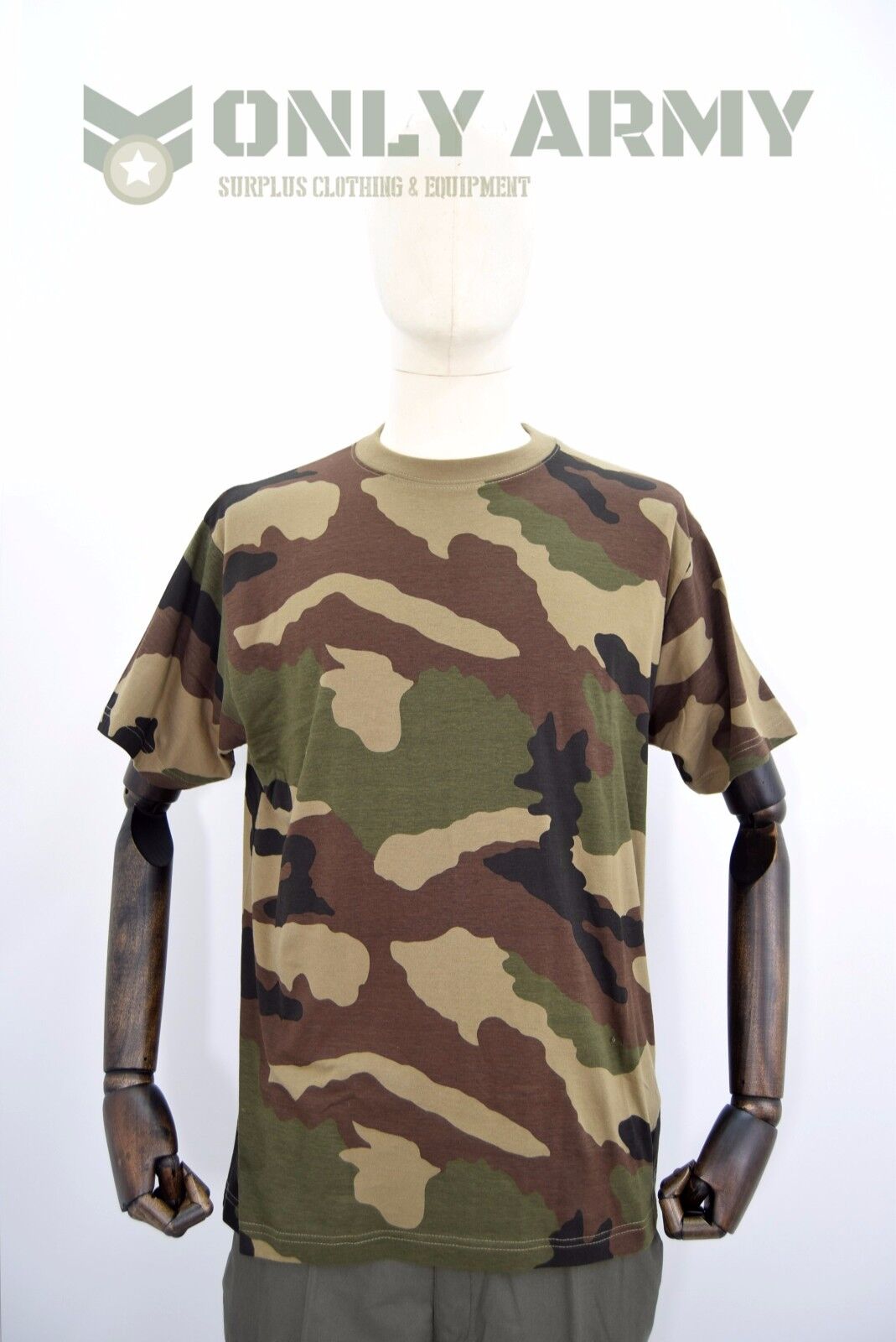 Army Woodland Camo Tshirt Crew Neck Camouflage British NATO Hunting Shooting