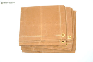 1950's Swiss Army Heavy Duty Tan Canvas Sheet Waterproof Tarpaulin Tarp Military