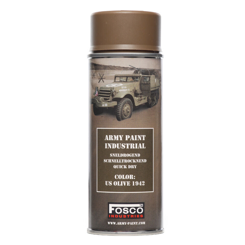 1942 US OLIVE Army Spray Paint Cans 400ml Military Spec Paint WW2 Colour Willys