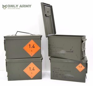 NEW British Army 50Cal Ammo Box Storage Ammunition Surplus Issue Tool Box Metal