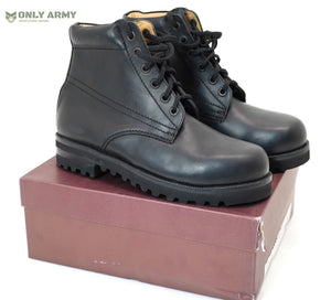 Belgian Army / Navy Black Work Boots Deck Boot Military Safety Ankle Mid VIBRAM