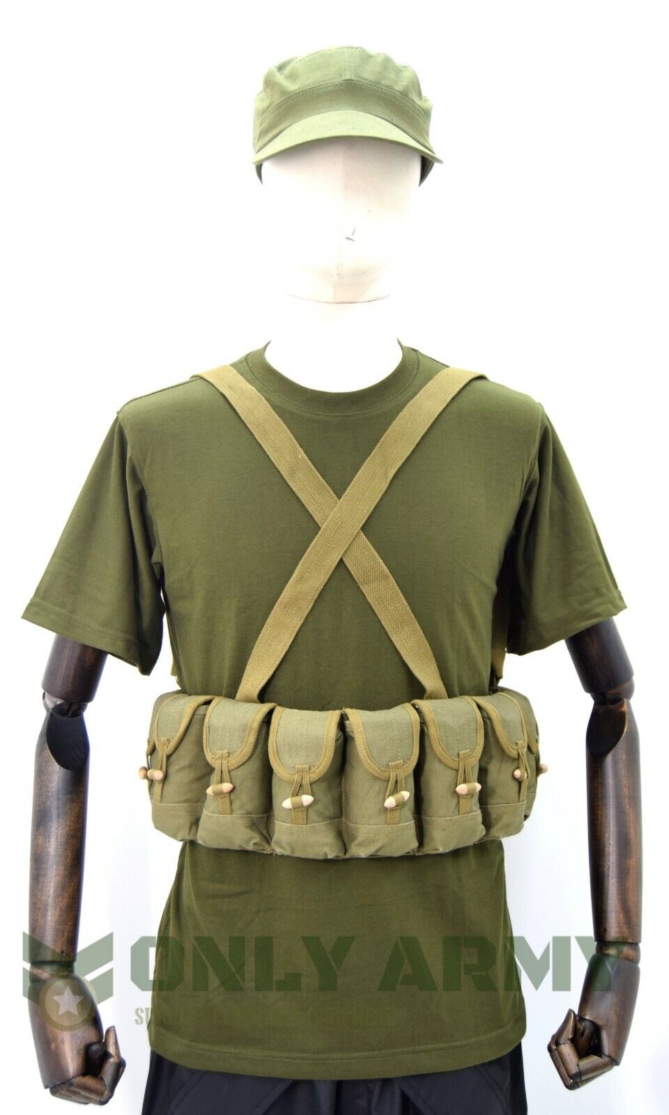 Korean Military Chest Rig / Bandolier 10 Pouch 7.62MM Ammo Airsoft Mag Carrier
