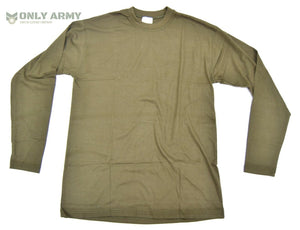 British Army Olive Long Sleeve Top T Shirt Thermal Underwear Base Layer T'shirt