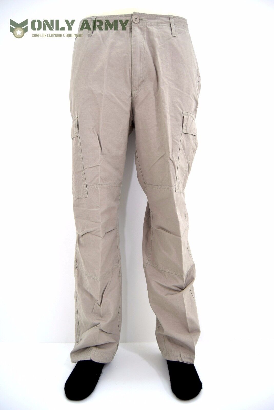 Army Tactical Ripstop Cargo Trouser Lightweight Combat Pants Stone Beige BDU