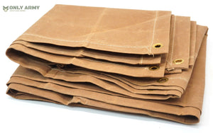 1950's Swiss Army Heavy Duty Tan Canvas Sheet Waterproof Tarpaulin Tarp Military