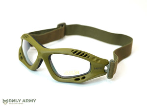 US Army Military Style OD Green Tactical Goggles Eye Protection Olive Glasses