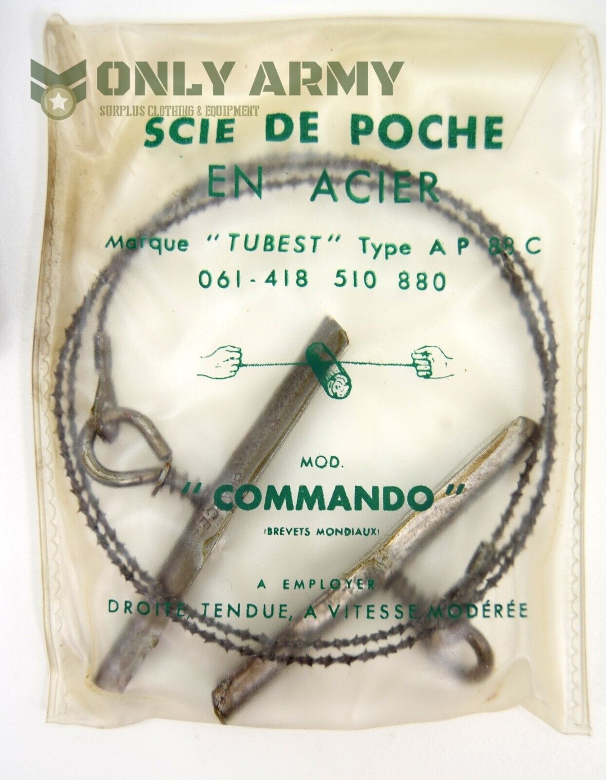 Original French Army NATO Issue Hand Saw Wire Saw Commando Wood Branch Military