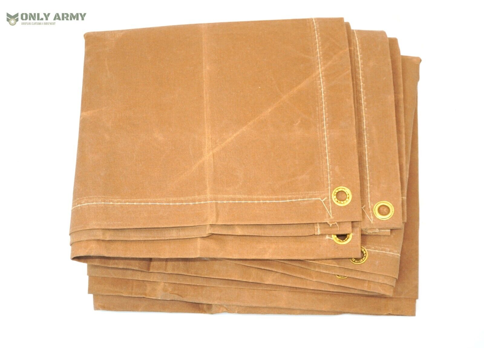 1950's Swiss Army Heavy Duty Tan Canvas Sheet Waterproof Tarpaulin Tarp Military