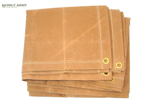 1950's Swiss Army Heavy Duty Tan Canvas Sheet Waterproof Tarpaulin Tarp Military