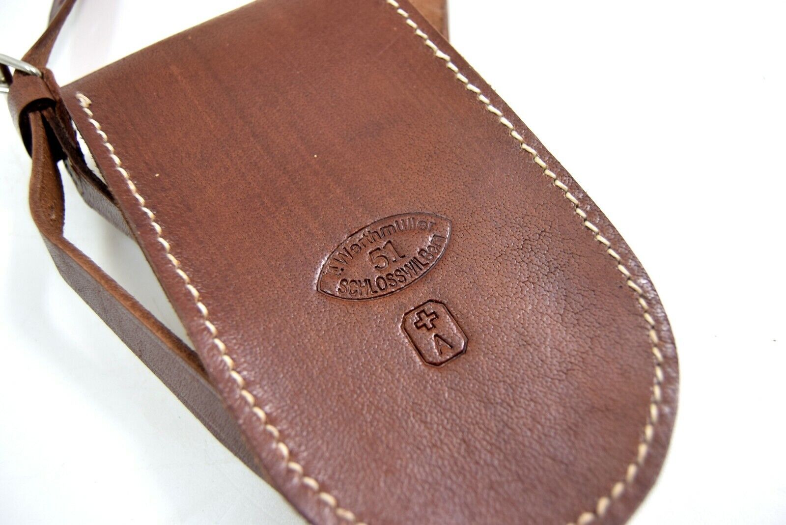 Vintage Swiss Army Leather Pouch With Strap Utility Sling Bag Belt Tool Money