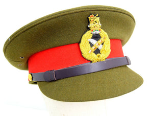 British Army 1940's Khaki Peak Cap WWII Generals Style Dress Uniform Hat WW2
