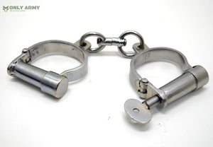 RARE Vintage Screw Key Handcuffs Cuffs Darby Cylinder Antique Refurb Condition