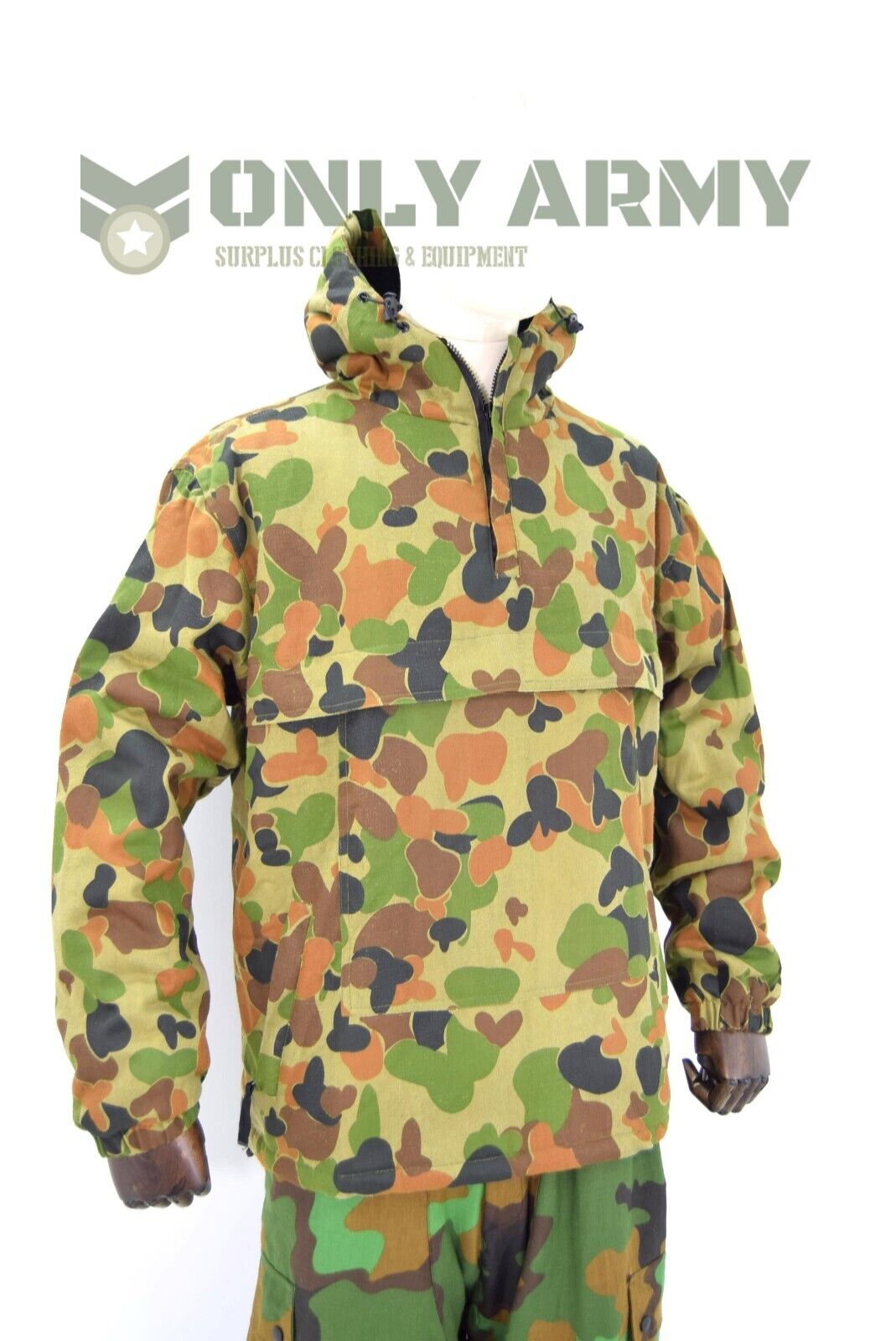 Australian Army Anorak Fur Lined Jacket Smock Fleece Lined AUSCAM Cotton Thick