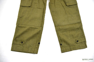 Vintage French Military M47 Trouser Pants Wide Fit Herringbone Cotton Army Repro