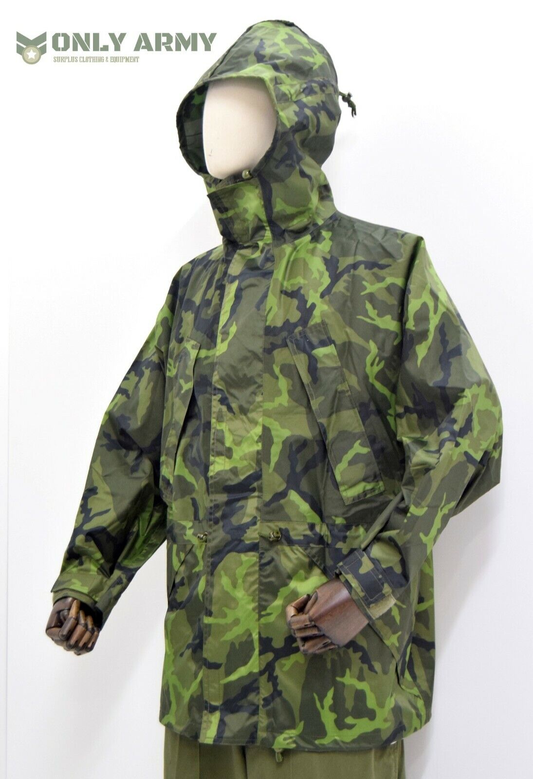 Czech Army M95 Waterproof Jacket Hooded Smock Lightweight Woodland Camo 