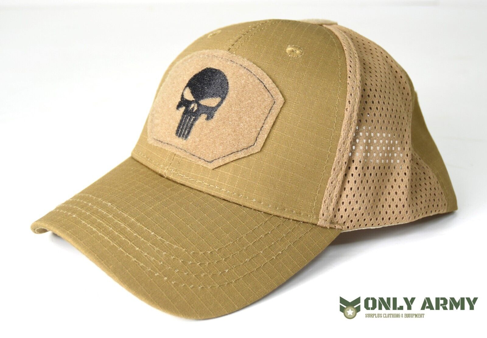 Coyote PUNISHER Mesh Cap Panel Summer Hat Sniper Operators Baseball Skull Tan