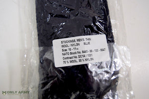British Army Wool Nylon Long Socks Stockings Military Issue Thin Socks BLACK NAV