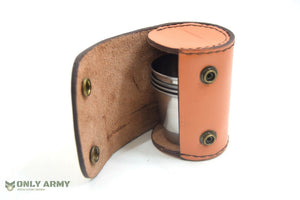 Vintage Stirrup Cups x4 Set With Leather Case Hunting Shooting Military Shot Cup