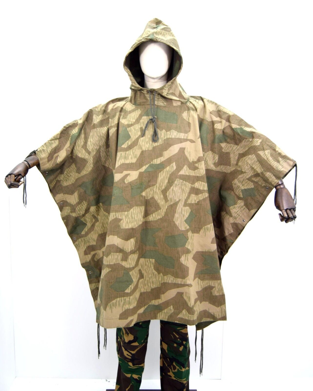 German Army Splinter Camo Poncho Waterproof Canvas Sheet Camouflage Heer WW2