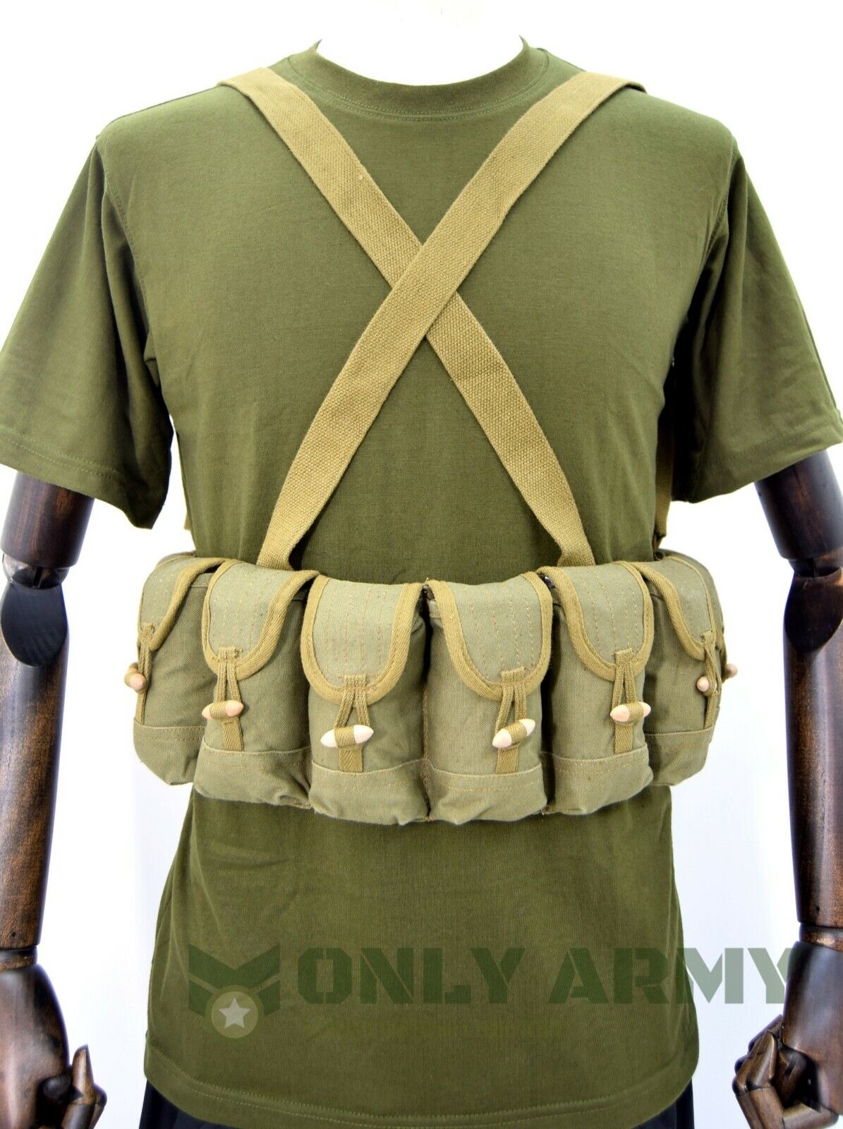 Korean Military Chest Rig / Bandolier 10 Pouch 7.62MM Ammo Airsoft Mag Carrier