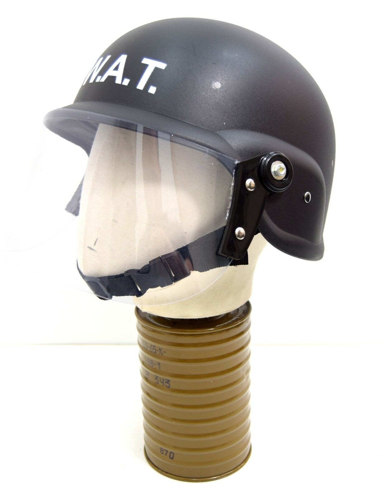 SWAT Style PASGT Plastic Helmet With Visor US Military Police Repro Black M88
