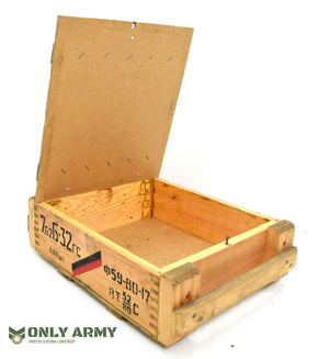 Czech Army Wooden Ammo Box Storage Chest Crate Wood Box Trunk Military Transport